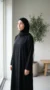 Black Medina Silk Prayer Dress - Minimal Photo - Model Style: Hijabi