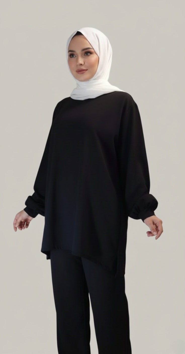 Ensemble 2 Pièces Tunique et Pantalon Noir Ensemble 2 Pièces Tunique et Pantalon Noir