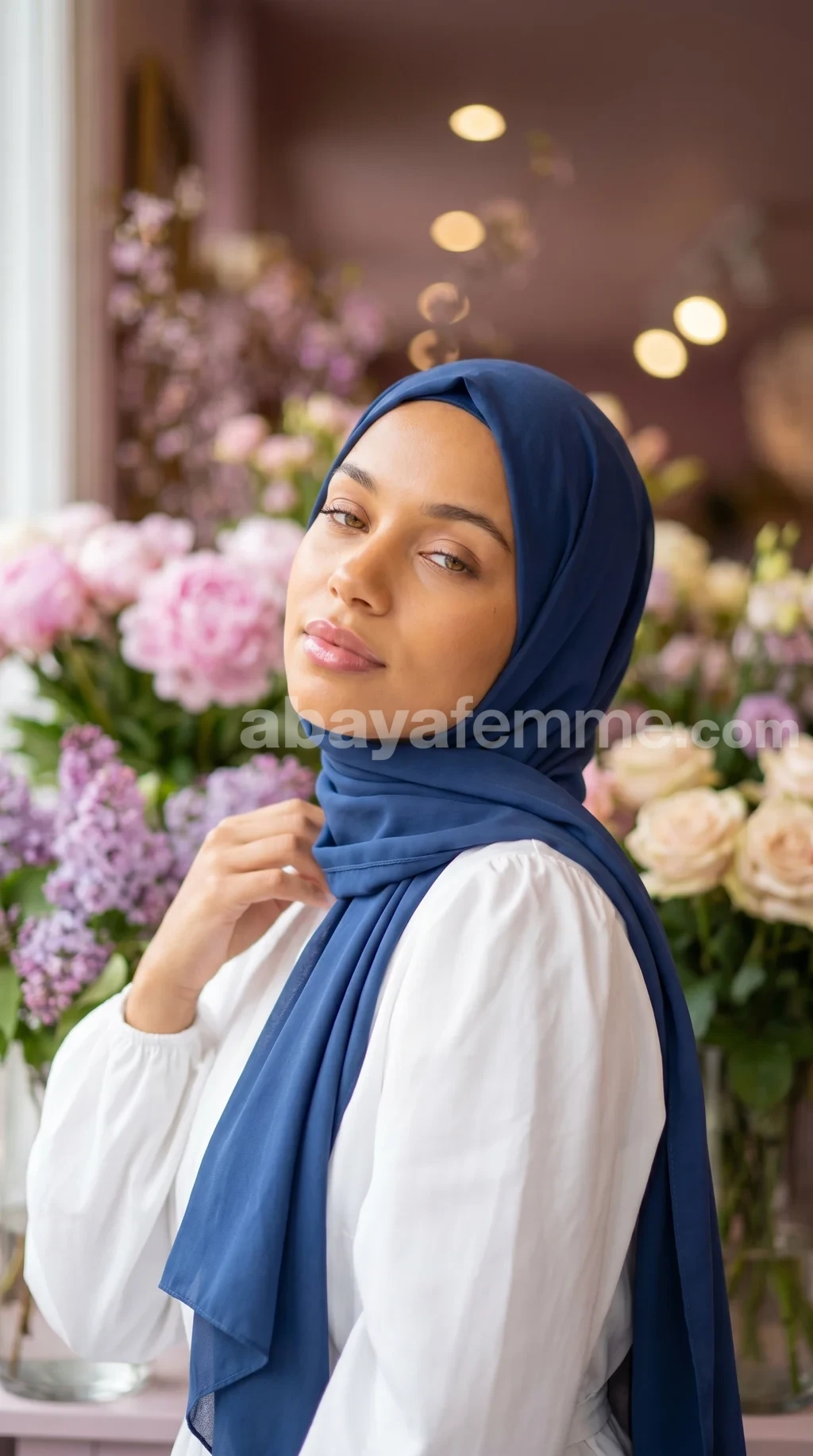 Hijab Soie de Médine Bleu