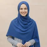 Hijab Soie de Médine Bleu