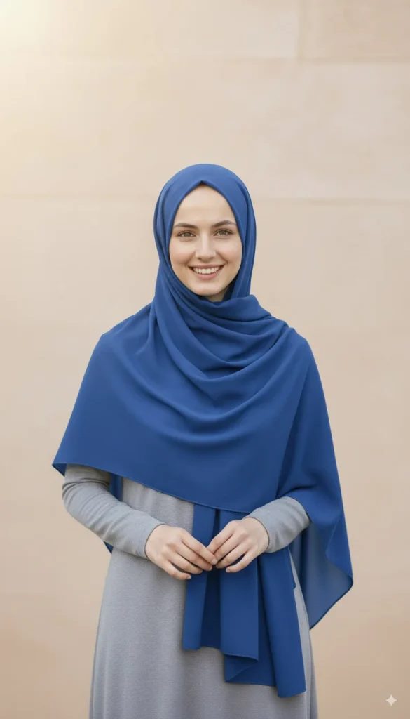 Hijab Soie de Médine Bleu