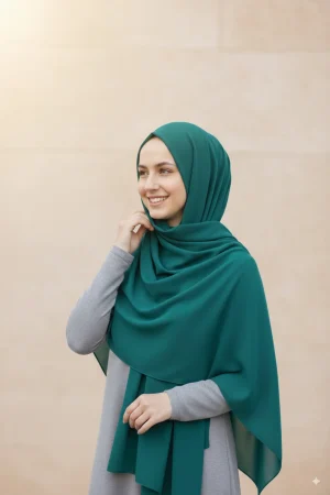 Hijab Soie de Médine Bleu Canard