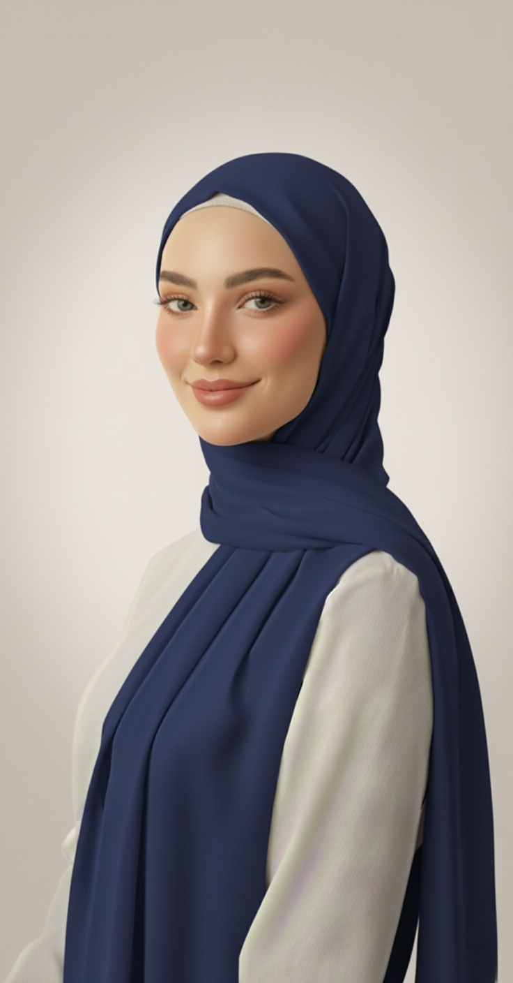 Hijab Soie de Médine Bleu