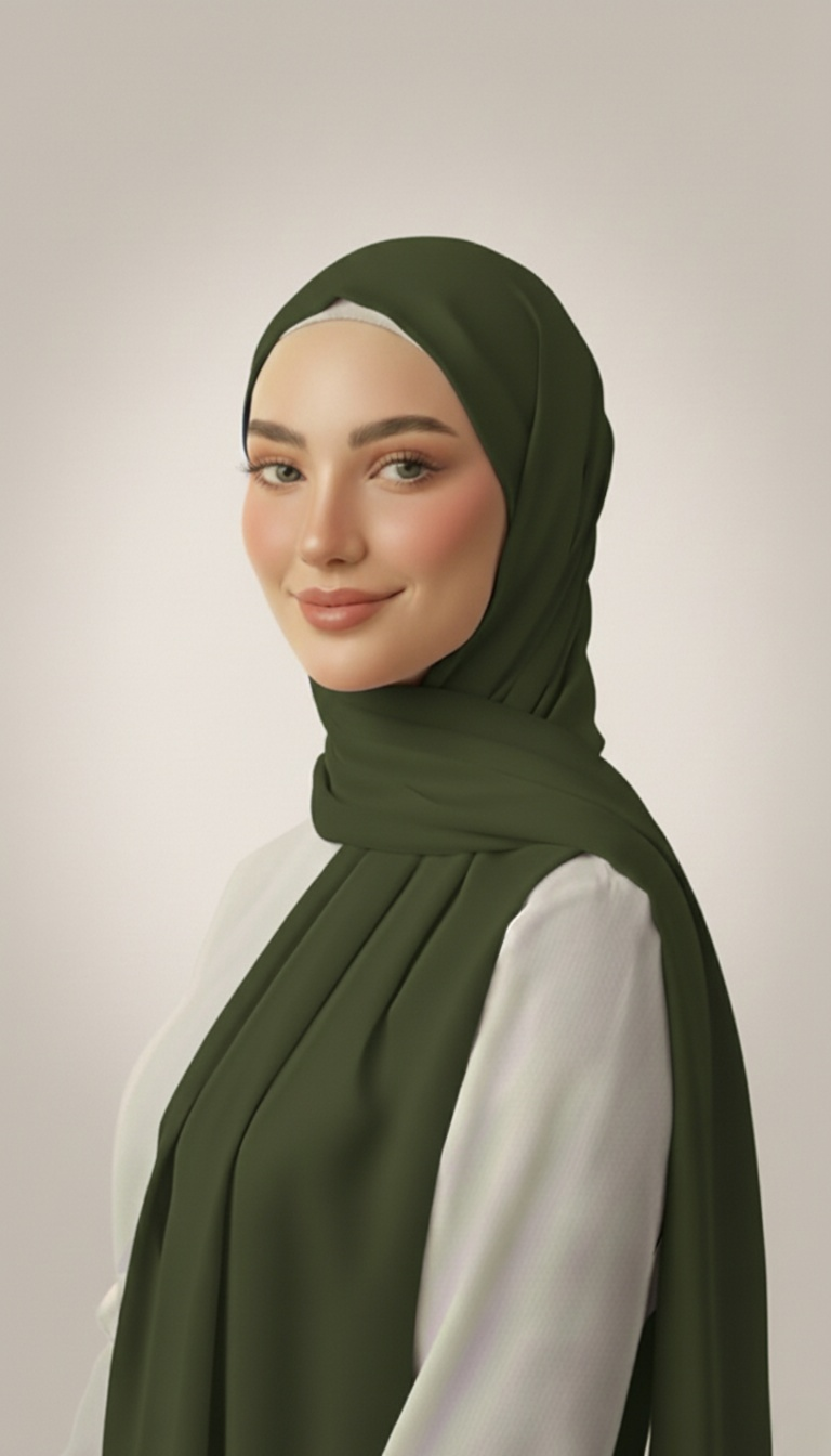 Hijab Soie de Médine Olive Hijab Soie de Médine Olive
