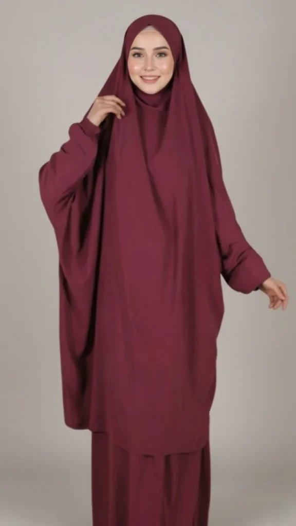 Jilbab femme 2 pièces Bordeaux avec Jupe
