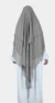 Khimar 3 Voiles Grey - Back View
