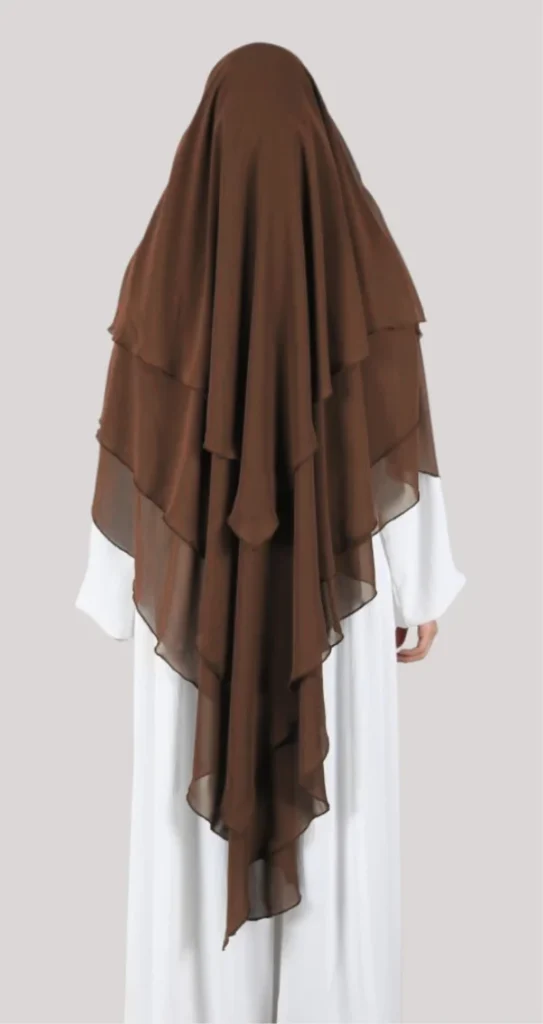 Khimar 3 Voiles Marron – vista 1
