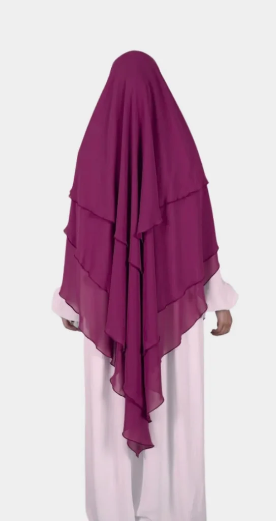 Khimar 3 Voiles Mauve – vista 1
