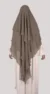 Khimar 3 Voiles pas cher Taupe en mousseline