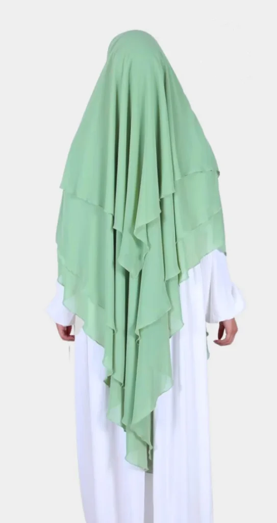 Khimar 3 Voiles Vert Clair – vista 2
