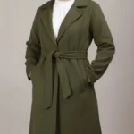 Manteau Long femme Cinturé, Kaki