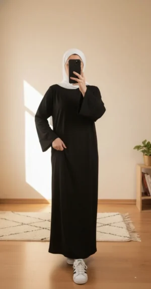 Robe Pull Longue Femme Noir