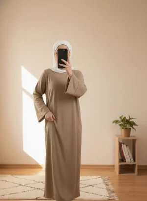 Robe Pull Longue Femme Tan