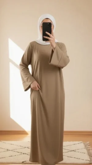 Robe Pull Longue Femme Tan