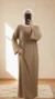 Fawn beige women's long jumper dress