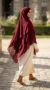 Khimar 3 Voiles Bordeaux - Back_view Photo - Model Style: Hijabi
