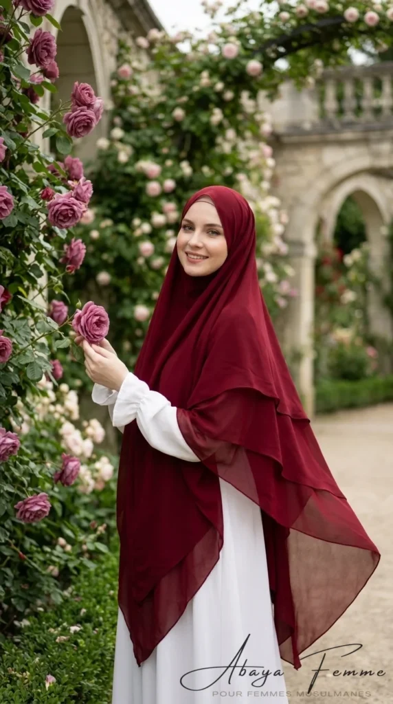 Khimar 3 Voiles Bordeaux – vista 1