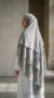 Grey 3-Veil Khimar - Back_view Photo - Model Style: Hijabi
