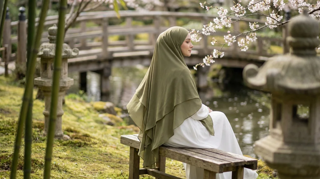 Khimar 3 Voiles Kaki 1 Khimar 3 Voiles Kaki