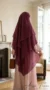 Khimar 3 Voiles Mauve - Back_view Photo - Model Style: Hijabi