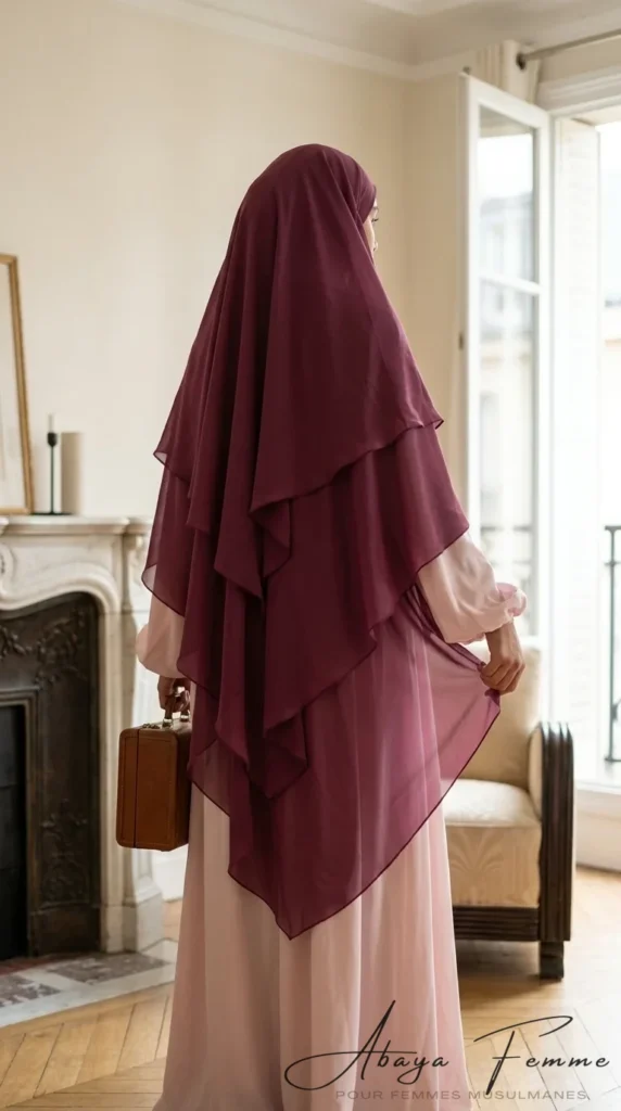 Khimar 3 Voiles Mauve – vista 2