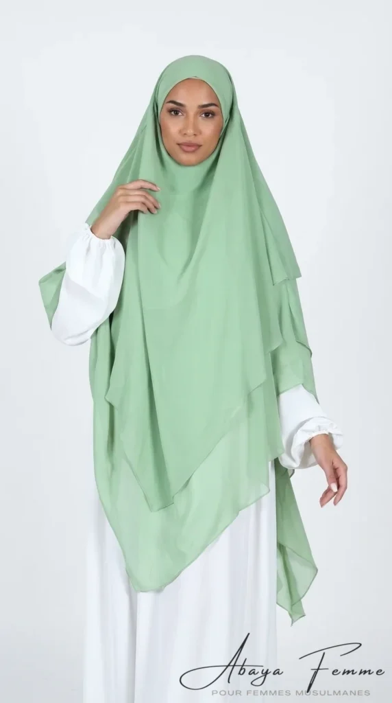 3-lagiger Khimar in Hellgrün