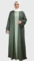 Khaki Medina Silk Kimono Abaya - Image 2