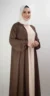 Brown Medina Silk Kimono Abaya - Image 2