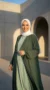 Khaki Medina silk kimono abaya - Minimal Photo - Model Style: Hijabi