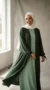 Khaki Medina silk kimono abaya - Photo Studio - Model Style: Hijabi