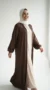 Brown Medina silk kimono abaya - Studio Photo - Model Style: Hijabi