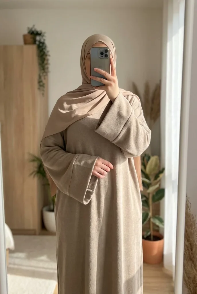 Robe Pull Longue Femme Beige – view 2