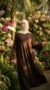 Robe Pull Longue Femme Marron Foncé - Garden Photo - Model Style: Hijabi