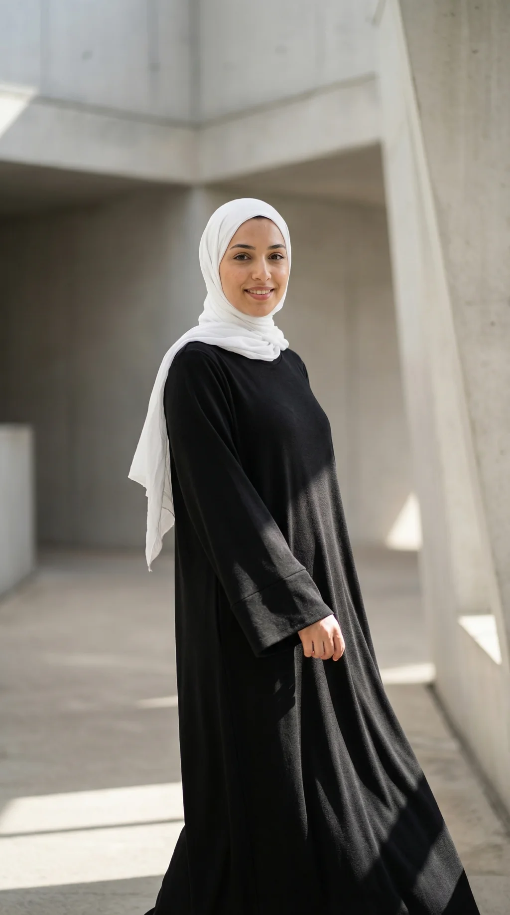 Robe Pull Longue Femme Noir - Minimal Style Robe Pull Longue Femme Noir - Minimal Photo - Model Style: Hijabi