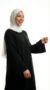 Women's Long Black Jumper Dress - Studio Photo - Model Style: Hijabi