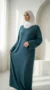 Robe Pull Longue Femme Vert Canard - Minimal Photo - Model Style: Hijabi