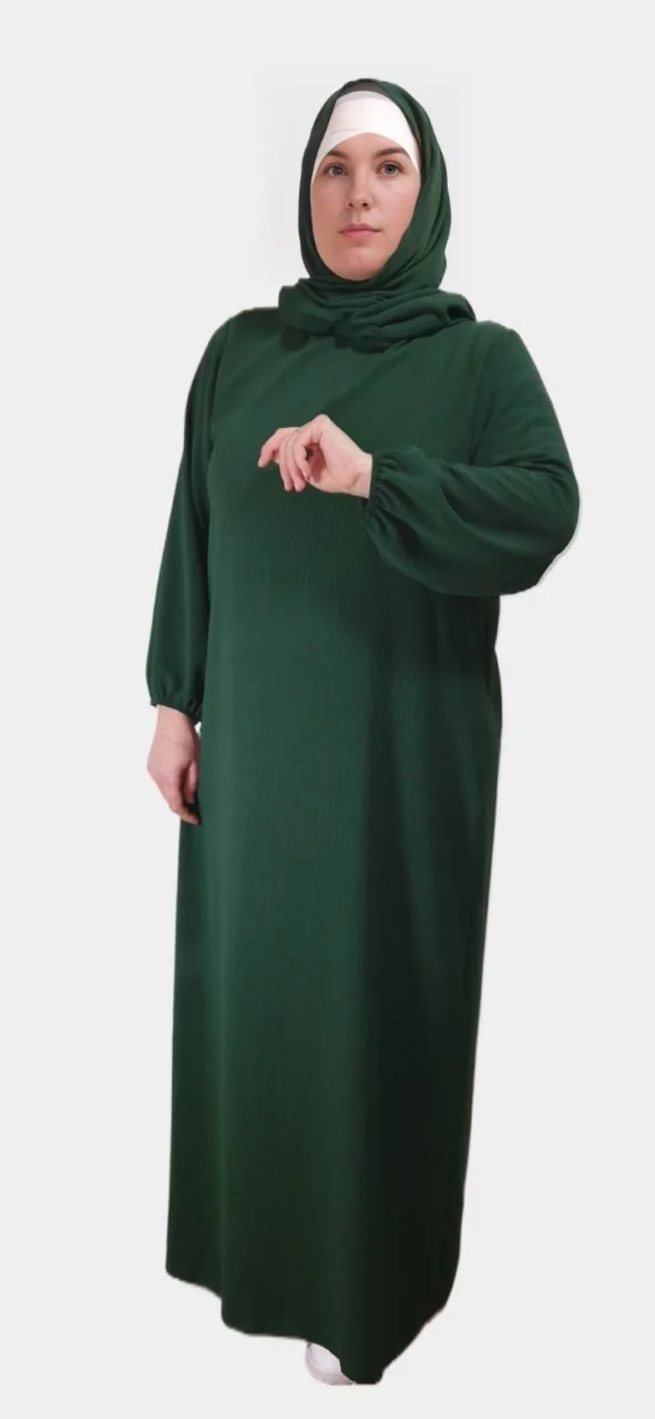 Abaya Femme 24 Abaya Voile integré vert sapin