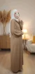 Abaya Camel Simple Longue avec Manches Élastiques