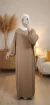Abaya Camel Simple Longue avec Manches Élastiques