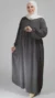 Uitlopende Abaya van Madinazijde in donkergrijs - Afbeelding 3