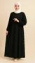 Uitlopende Abaya van Madinazijde in zwart - Afbeelding 2
