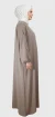 Abaya Taupe Simple Longue et Ample avec Manches Élastiques