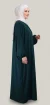 Abaya Vert Canard Simple Longue et Ample avec Manches Élastiques