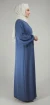 Robe Abaya Croisé Manches Bouffantes avec noeud Denim