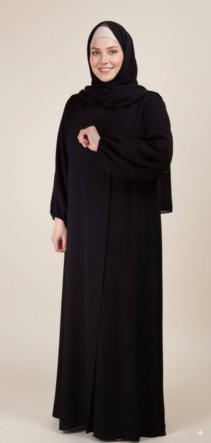 Robe Abaya voile integré Noire Robe-Abaya-voile-integre-Noire