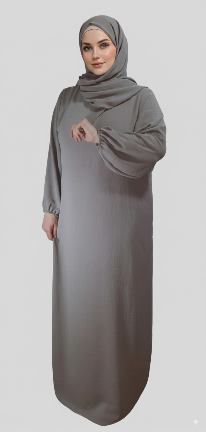Robe Abaya voile integré Taupe Robe-Abaya-voile-integre-Taupe