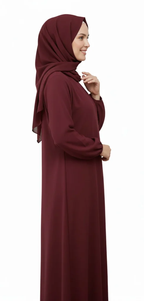 Robe Abaya voile integré Terracotta – vue 2