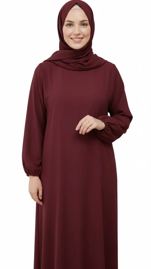 Robe Abaya voile integré Terracotta – vue 1