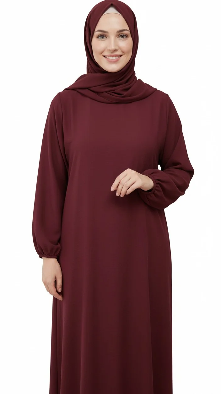 Robe Abaya voile integré Terracotta Robe Abaya voile integré Terracotta
