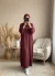 Abaya Terracotta Simple Longue et Ample avec Manches Élastiques